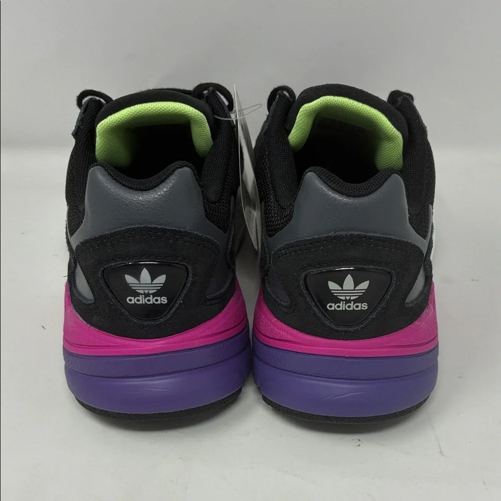New - Adidas Originals Women's Falcon Running Shoe, Black/Black/Shock Pink - Picture 4 of 5